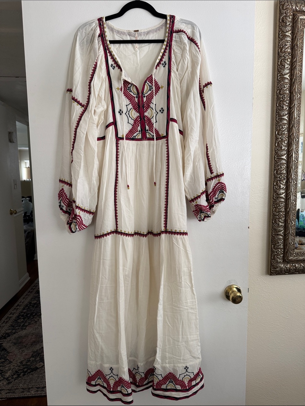 Free People Bohemian Embroidered Maxi Dress